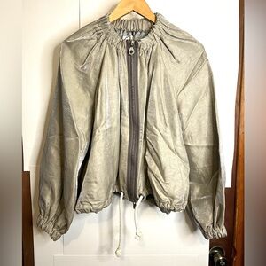 Gro Abrahamsson Women’s Size 40 (US 8) Metallic Beige Linen Blend Jacket